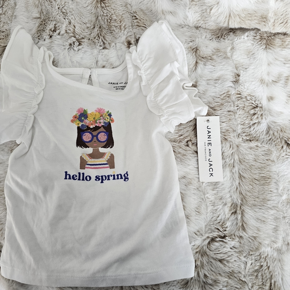 Hello Spring White Kids Top - Picture 12 of 13